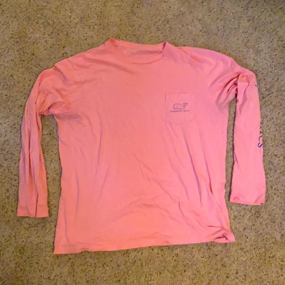 Large Vineyard vines dark pink long sleeve